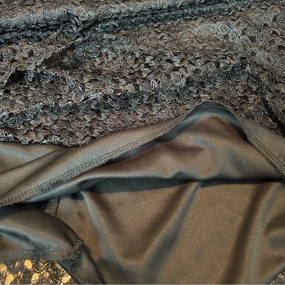 Ashley Blue Black Lace Fully Lined Maxi Skirt - Picture 5 of 13